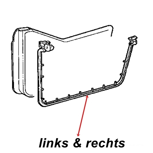 Jeep Wrangler TJ Türdichtung Türgummi Set links & rechts vorne Halbtüren Bj. 96-06