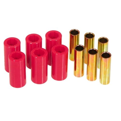 Jeep CJ Polyurethan Blattfederbuchsen Federbuchsen Schäkelbuchsen Set Blattfedern vorne rot Prothane 55-75
