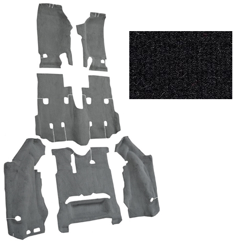 Jeep Wrangler JK 4türer Cutpile Orginal Style Standard Teppich Komplett Set Fussraum & Kofferaum schwarz 07-10