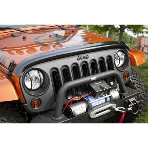 Jeep Wrangler JK Wraparound Windabweiser Steinschlagschutz Insektenschutz Motorhaube Acryl Rauchglas 07-18