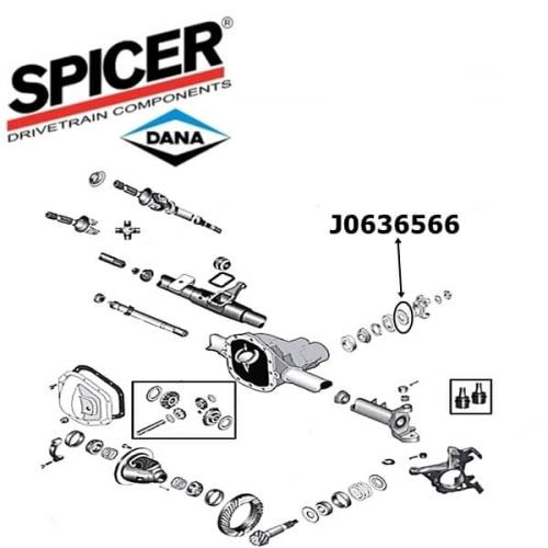 Jeep Wrangler YJ Anlaufscheibe außen Kegelradlager Dana 30 Vorderachse Spicer 87-95