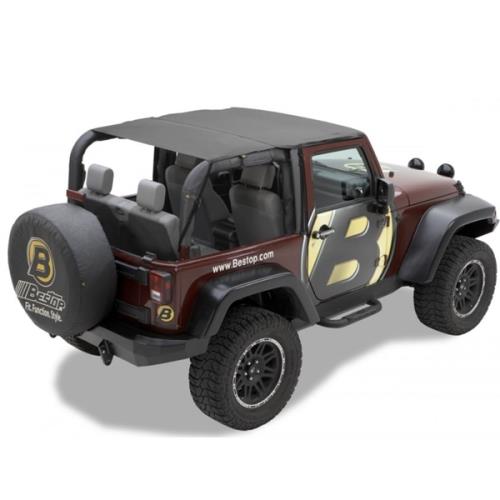 Jeep Wrangler JK 2türer Header Bikini Top Safari Style Black Diamond Bestop 07-09