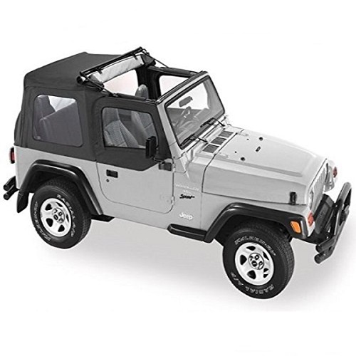 Jeep Wrangler TJ Flip Top Verdeck Klappverdeck mit Aufsteckfenster Black Denim Pavement Ends 96-06