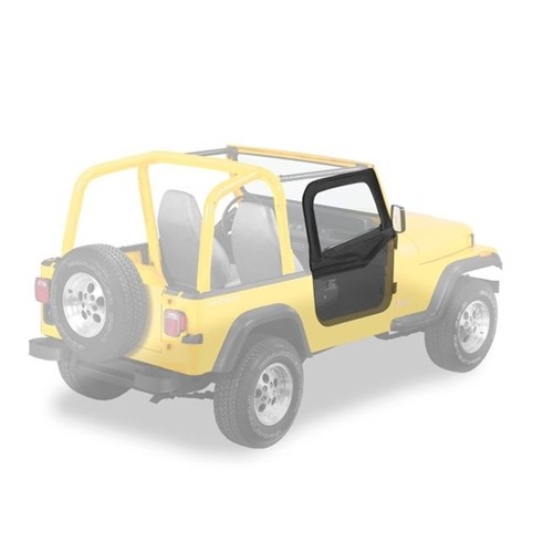 Jeep Wrangler YJ Set Aufsteckfenster runde Türecken schwarz Crush Bestop Bj. 87-95