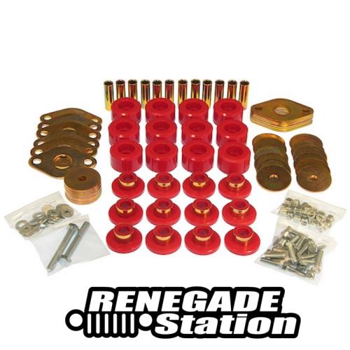 Jeep Wrangler JK 4türer Bodyauflage Karosserieauflage Set Auflage Gummis Karosserie Standard rot Prothane 07-18