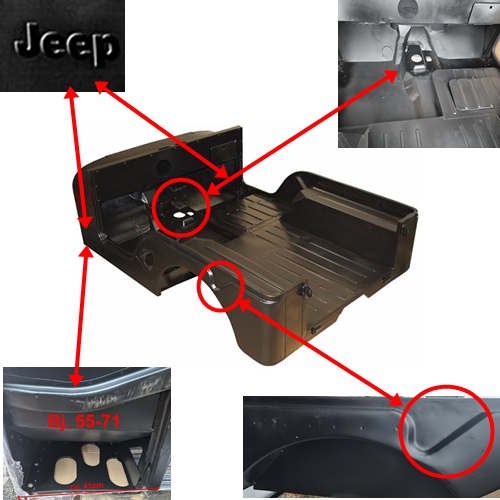 Jeep CJ CJ5 Karosserie Body Karosse mit seitlicher Jeep Prägung Bj. 55-71