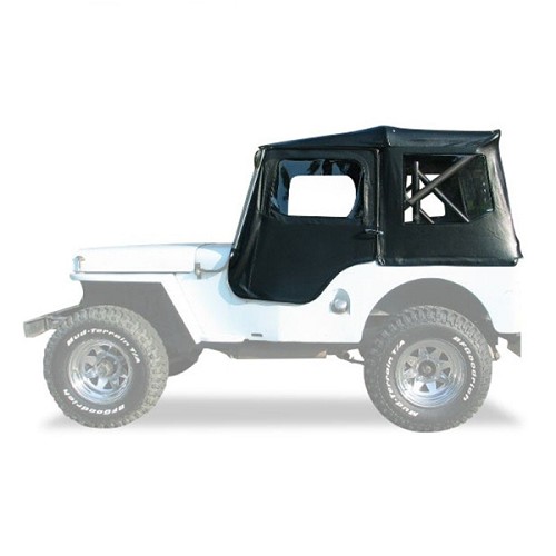 Jeep CJ2A MB Verdeck Top Tigertop mit einteiligen Softtoptüren Black Crush Bestop 43-49