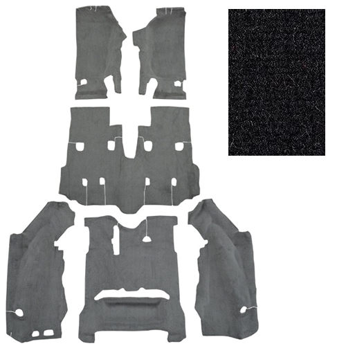 Jeep Wrangler JK 4türer Cutpile Orginal Style Standard Teppich Komplett Set Fussraum & Kofferaum schwarz 07-10