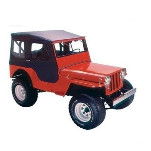 Jeep CJ3B Verdeck Top Tigertop mit einteiligen Softtoptüren Black Crush Bestop 53-64