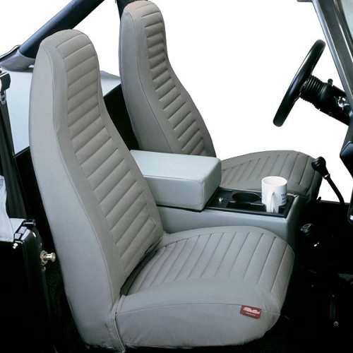 Jeep Wrangler YJ Sitzbezüge Sitzbezug Paar vorne Grau Charcoal Denim Bestop 92-94