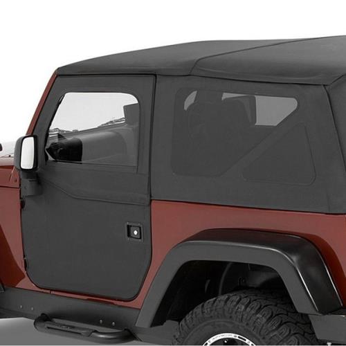 Jeep Wrangler JK Set teilbare Türen vorne Black Twill Textil 3-lagig Bestop 07-18