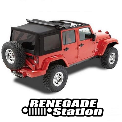 Jeep Wrangler JK 4türer Verdeck Ersatz Verdeckhülle mit getönten Scheiben für Original Verdeck Black Twill Bestop 07-09