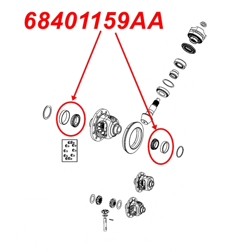 Jeep Gladiator JT Differential Korblager Satz 4-teilig Dana 44 AdvanTEK Hinterachse Spicer 19-