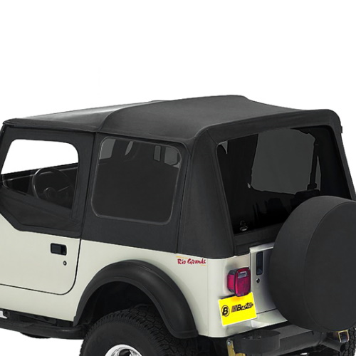 Jeep Wrangler YJ Verdeck Ersatz Verdeckhülle inkl. Aufsteckfenster mit getönten Scheiben Black Denim 87-95
