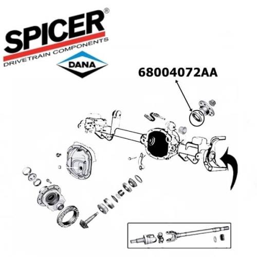 Jeep Wrangler JK Simmerring Kardan Eingang Dana 44 Vorderachse Spicer 07-18