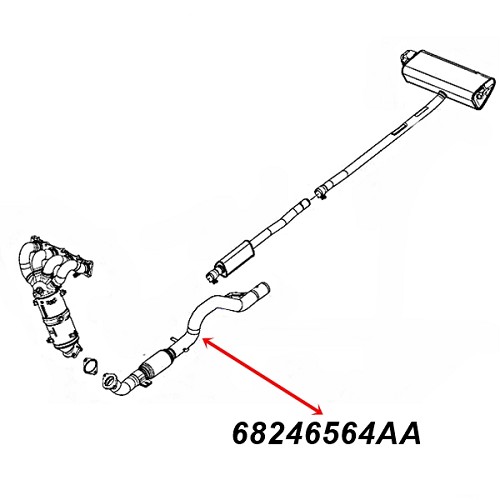 Jeep Renegade BU 2,4 ltr. Auspuffrohr Hosenrohr vorne Flammr
