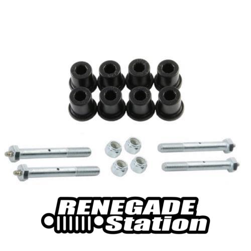 Jeep CJ Polyurethan Schäkelbuchsen Set schwarz abschmierbar für Federgehänge Blattfeder hinten Daystar 76-86