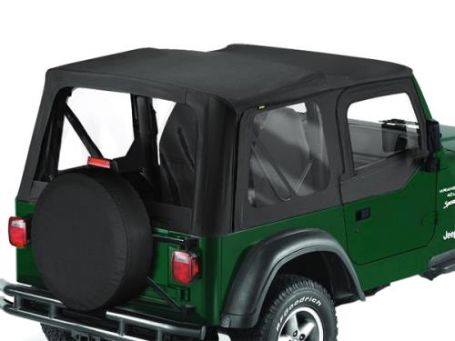 Jeep Wrangler TJ Verdeck Ersatz Verdeckhülle incl. Aufsteckfenster für Original Verdeck Schwarz Diamond Bestop 03-06