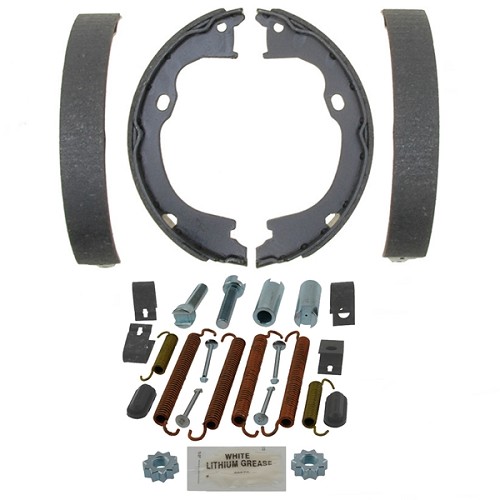 Jeep Cherokee Liberty KK Bremsbacken Bremsbeläge  Handbremse mit Federnsatz incl. Nachsteller Raybestos 08-12