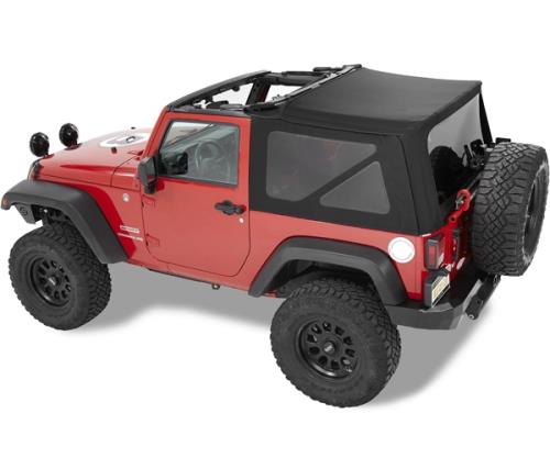 Jeep Wrangler JK 2 türer Verdeck Ersatz Verdeckhülle mit getönten Scheiben für Original Verdeck Black Bestop 07-09