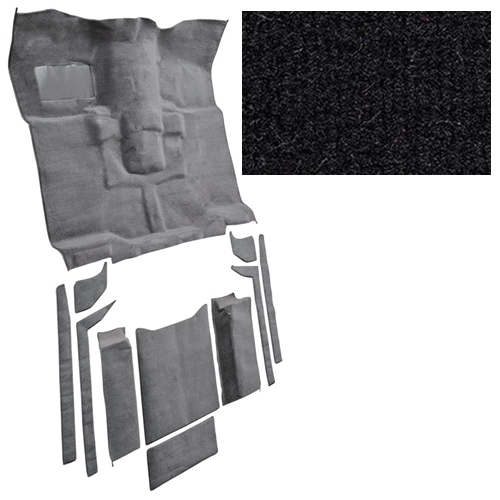 Jeep CJ CJ7 Cutpile Orginal Style Premium Teppich Komplett Set Fußraum & Kofferraum schwarz 76-86