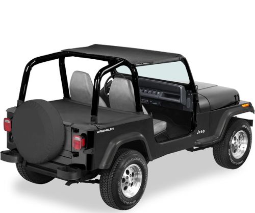 Jeep Wrangler YJ Bikini Top Strapless Style Black Denim Bestop 92-95