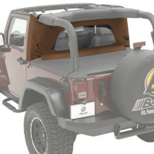 Jeep Wrangler TJ Windjammer Windschott Wrap Around Stil Braun Denim Bestop 96-02
