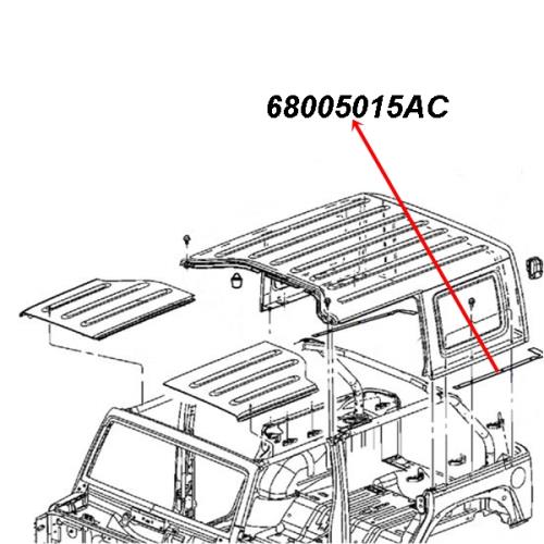 Jeep Wrangler JK 4türer untere Dichtung Hardtop seitlich unten links zur Karosserie Bj. 07-18