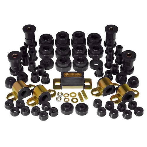 Jeep CJ CJ5 CJ7 Karosseriebuchsen Fahrwerksbuchsen incl. Getriebegummi Set Komplettsatz schwarz Prothane 80-86