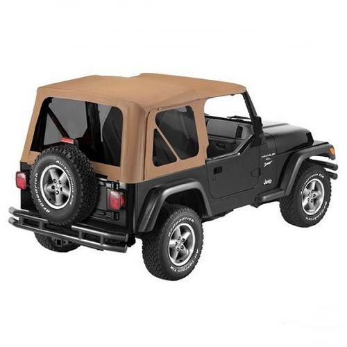 Jeep Wrangler TJ Verdeck Ersatz Verdeckhülle mit getönten Scheiben für Original Verdeck Braun Sailclorh Bestop 96-02