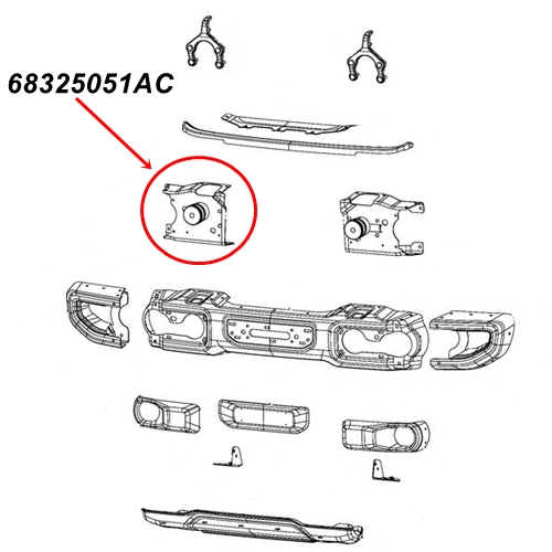 Jeep Gladiator JT Halter Stoßstangenhalter rechts für die vordere Stahlstoßstange Bj. 19-