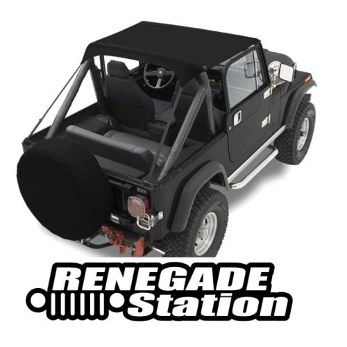 Jeep Wrangler YJ Bikini Top Traditional Style Black Crush Bestop 87-91