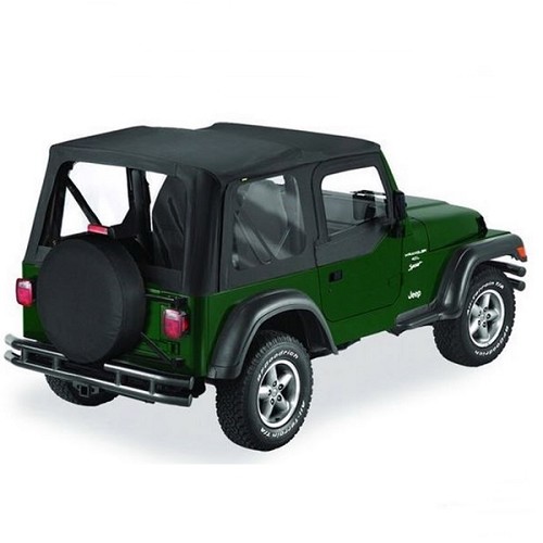Jeep Wrangler TJ Verdeck Ersatz Verdeckhülle incl. Aufsteckfenster für Original Verdeck Schwarz Diamond Bestop 03-06
