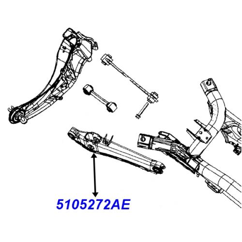 Jeep Compass Patriot MK Premium Längslenker Querlenker hinten unten ohne AWL 07-09