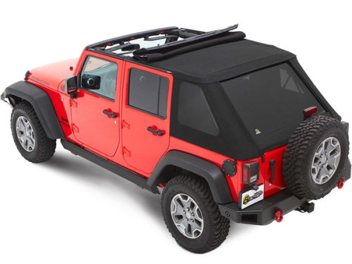 Jeep Wrangler JK 4-türer Trektop NX Plus Softtop Verdeck schwarz Twill Textil 3-lagig Bestop 07-18
