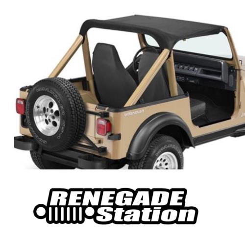 Jeep Wrangler YJ Bikini Top Strapless Style Black Denim Bestop 87-91