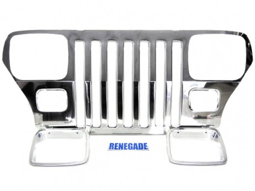 Jeep Wrangler YJ Kühlergrillblende Frontgrill Edelstahl inkl