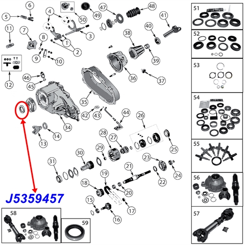 Jeep Cherokee XJ Simmerring Eingang NP231 Verteilergetriebe 87-90