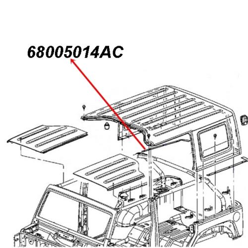 Jeep Wrangler JK 4türer untere Dichtung Hardtop seitlich unten rechts zur Karosserie 07-18