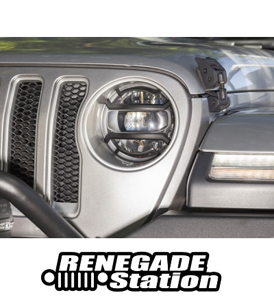 Jeep Wrangler JL & Gladiator JT Elite Scheinwerfer Gitter Lampenschutzgitter schwarz strukturiert 18-