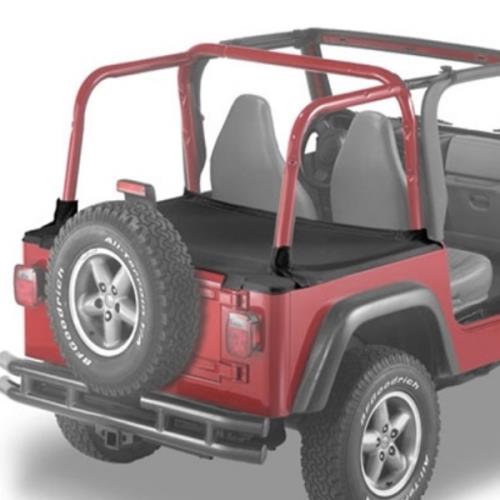 Jeep Wrangler TJ Duster Abdeckung Laderaum für zurückgeklapptes Supertop Gestänge Black Denim Bestop 96-02