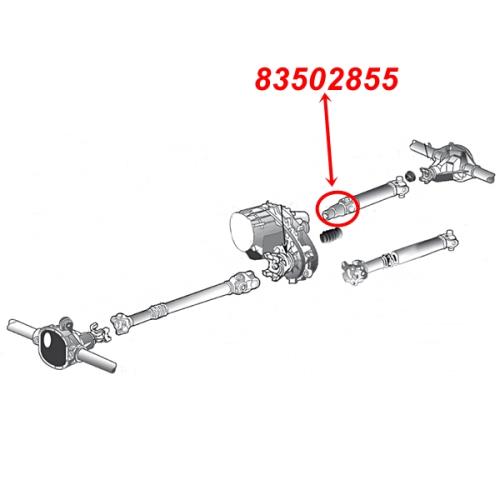 Jeep Wrangler YJ Schiebestück Kardanflansch Kardanwelle hinten zum NP231 Verteilergetriebe Spicer 87-95