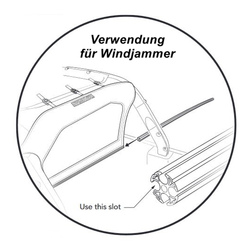 Jeep Wrangler JL ALU Leiste Profil Set für Windjammer & Duster Deck Cover Abdeckung Bestop 18-