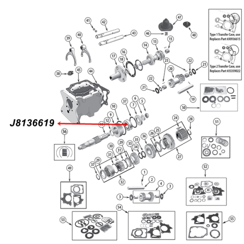Jeep CJ Hautplager Lager hinten Hauptwelle T150 Schaltgetriebe 76-79