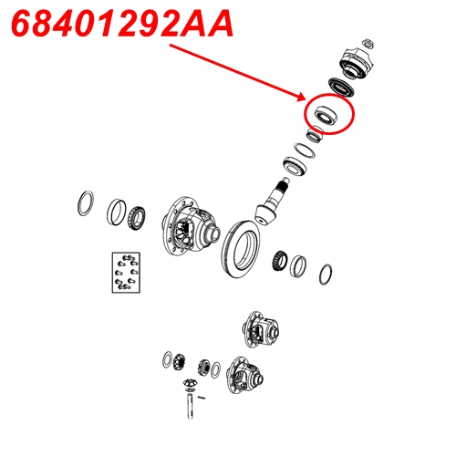 Jeep Gladiator JT Kegelradlager Satz außen Dana 44 AdvanTEK Hinterachse Spicer 19-