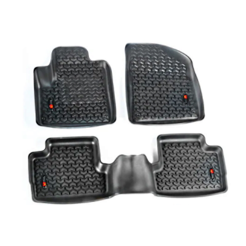 Jeep Cherokee KL Fußmatten Set 3teilig Fußraumwannen vorne hinten & Laderaumwanne All Terrain 14-17
