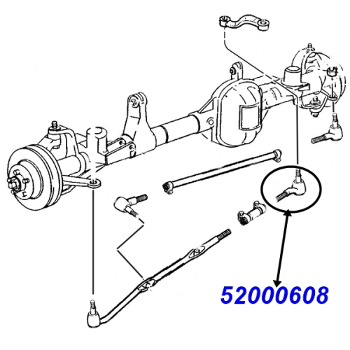 Jeep Cherokee XJ Spurstangenkopf links oben zum Pitmanarm 84-90
