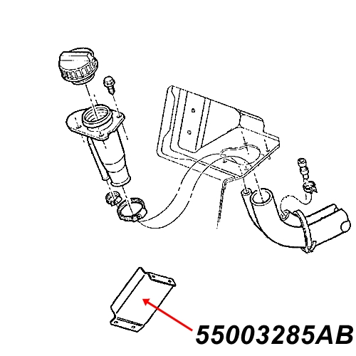 Jeep Cherokee XJ Blech Schutzblech Abdeckblech Antisteinschlagblech für die Tankschläuche 84-01