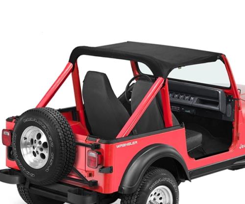 Jeep Wrangler YJ Bikini Top Strapless Style Black Crush 87-91