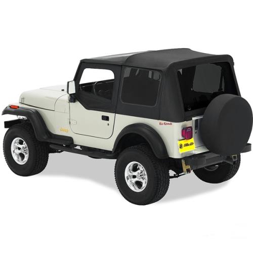 Jeep Wrangler YJ Verdeck Ersatz Verdeckhülle inkl. Aufsteckfenster mit getönten Scheiben Black Denim 87-95